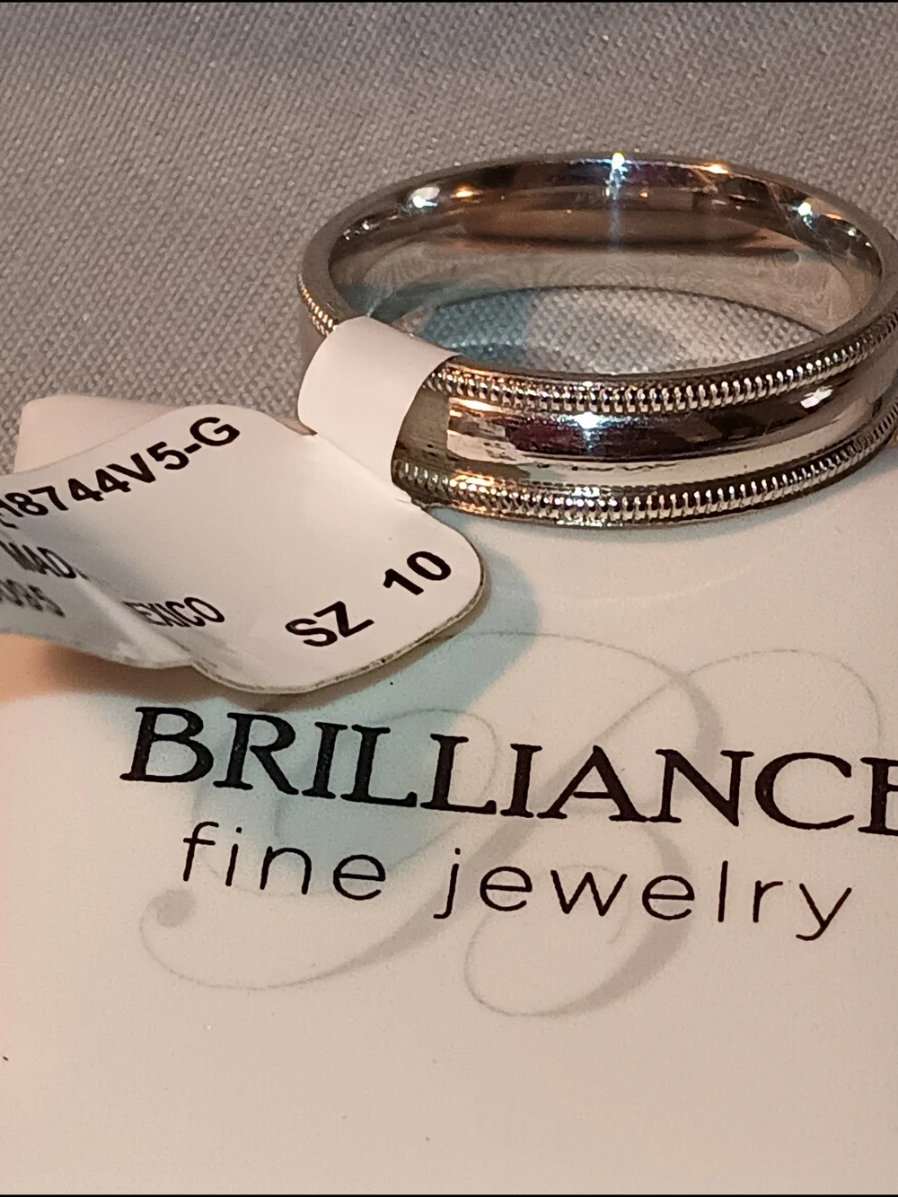 Brilliance Fine Jewelry 5MM Sterling Silver Miligrain Edge Band Ring